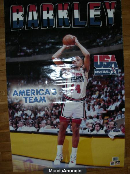 Vendo poster BARKLEY de BASKETBALL. Official USA Basketball Licensed, por Starline. 1992. Fotos Andrew D. Bernstein.