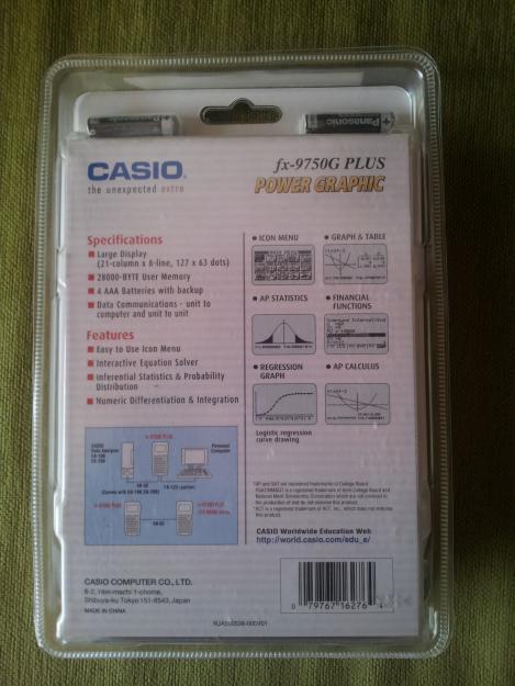 Vendo calculadora casio fx-9750G plus