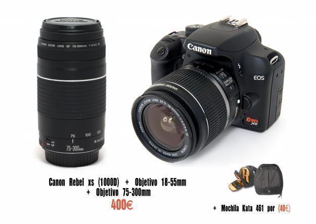 Canon 1000D + obj 18-55mm + obj 75-300mm