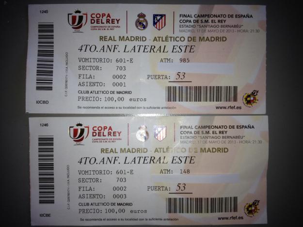 dos entradas final de copa del rey