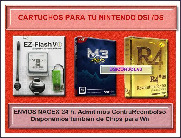 R4I M3I ZERO , EZFLASH Cartuchos para tu Nintendo Dsi,Ds,Ds Lite.