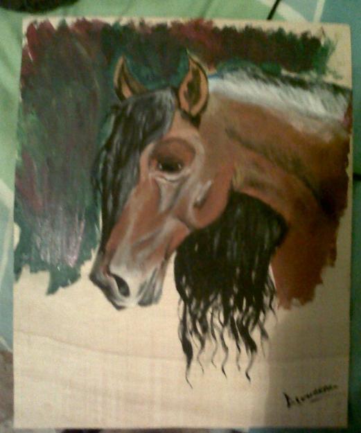 Pintura acrílica cuadro caballo