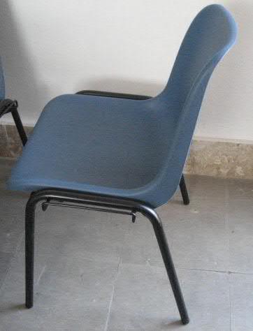 Lote de 3 sillas azules de oficina