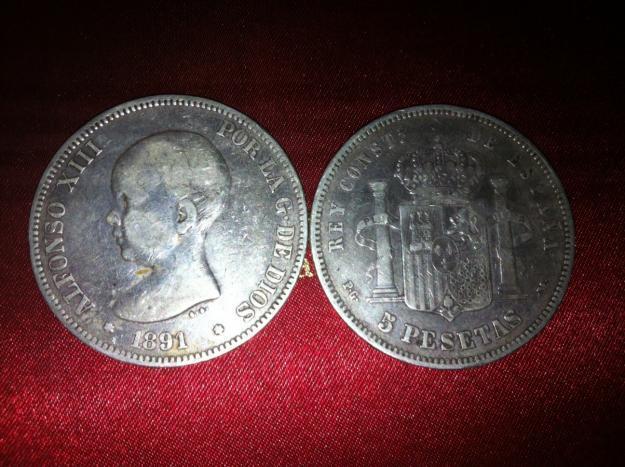 monedas plata, cobre y pesetas