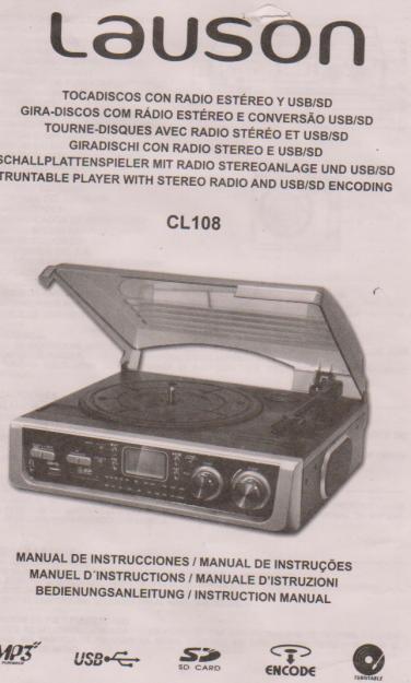 Tocadiscos radio reproductor gravador a usb/ sd nuevo a estrenar