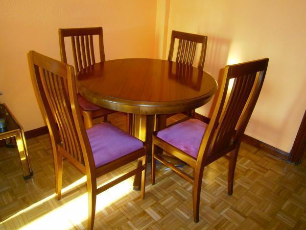 120 eur. mesa redonda de comedor + 4 sillas