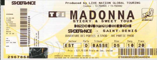 2 entradas CAT1 para Madonna en Paris el 21 de septiembre