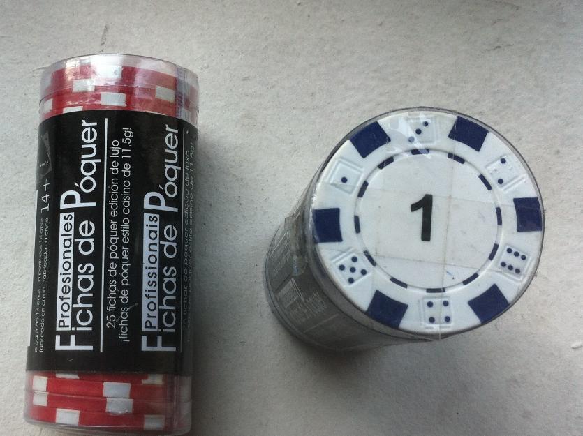 2 tubos fichas de poquer profesionales