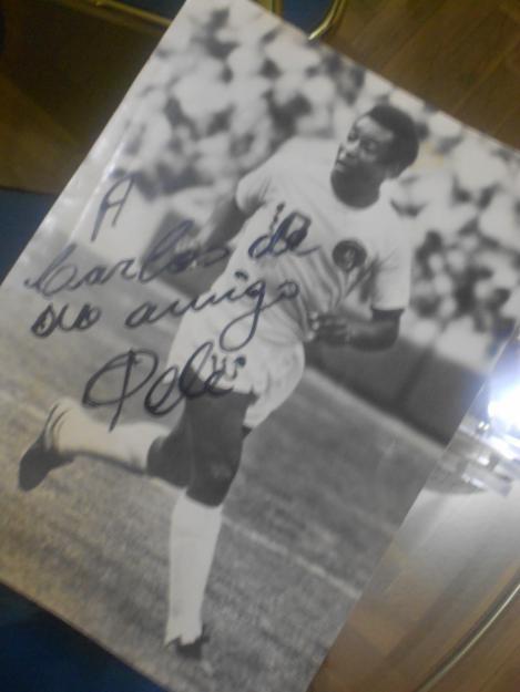 Autografo de Pelé, foto de mi familia