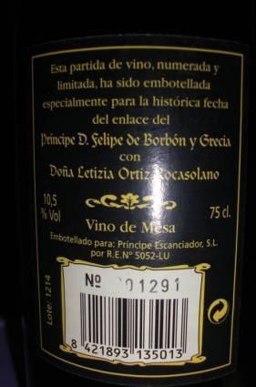 botella de vino de coleccion