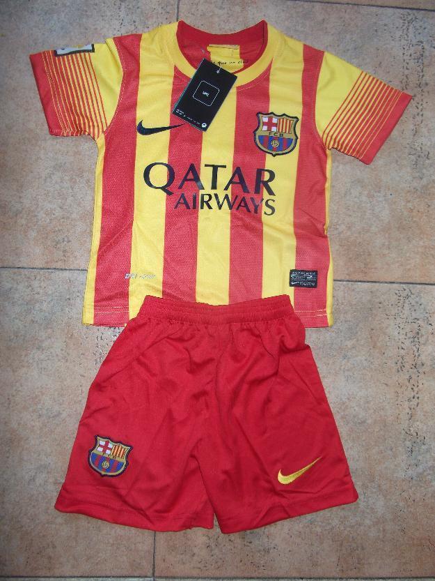 Camisetas  y pantalones del barcelona 2014 niños senyera qatar airways