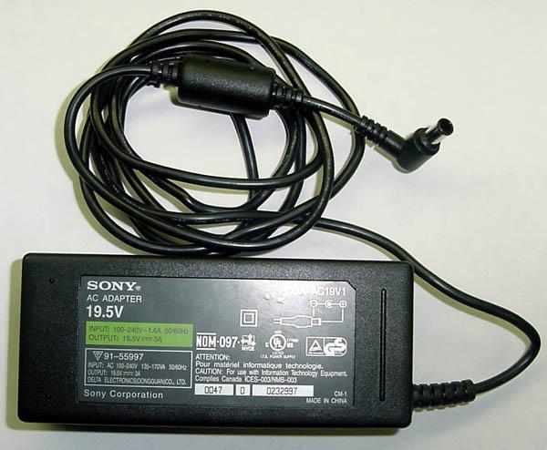 CARGADOR SONY VAIO LAPTOP PCGA-AC19V3 19.5V AC ADAPTER