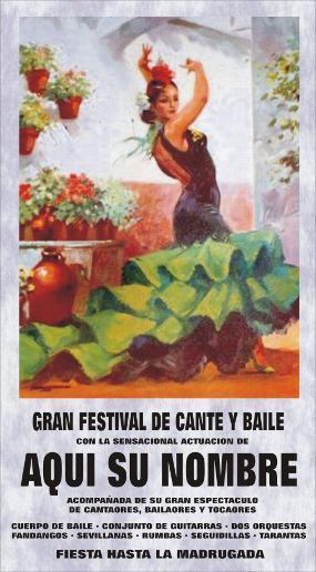 Cartel Flamenco con personalizacion de nombres incluida.