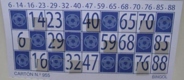 cartones de bingo