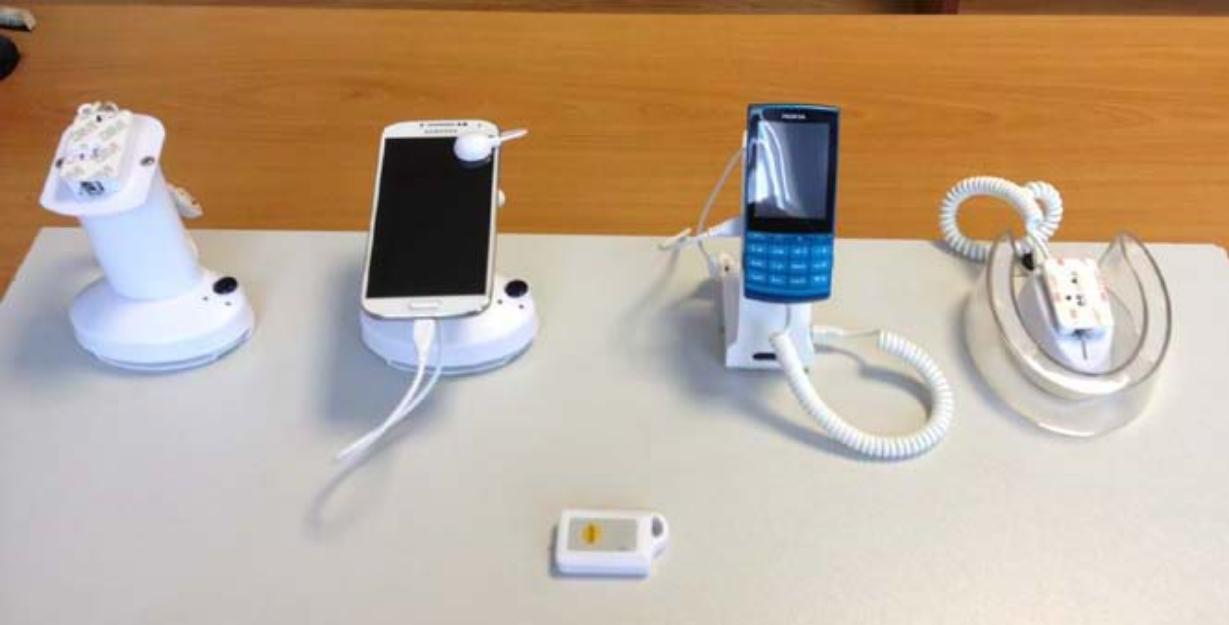 Centralitas alarmadas para exposicion de smartphones y tablets