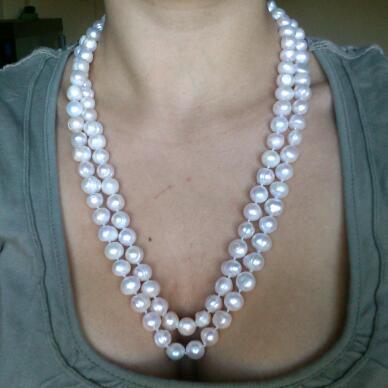 Collar de perlas naturales 120 cm de largo
