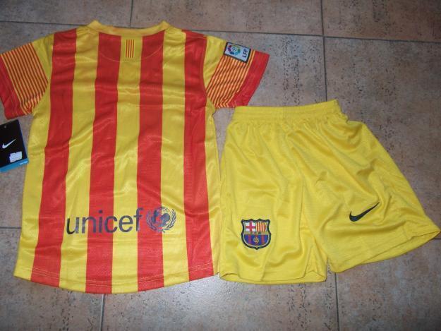 Conjuntos barcelona  niños 2014 senyera 2º equipacion