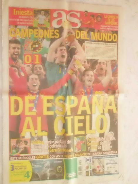 Ejemplar AS España campeona mundo Suráfrica. Impecable