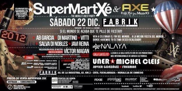 Entradas Anticipadas Supermartxe Axe Madrid: 22-12-12 a 22 euros !!!!