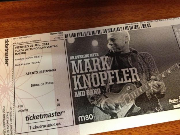 Entradas concierto mark knopfler madrid 2013