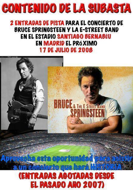 Entradas Pista Bruce Springsteen Madrid 17/07/2008 ***Máxima seriedad***