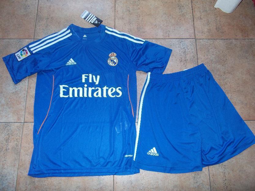 Equipaciones real madrid 2014 azules fly emirates.