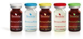 Ingredientes y ampollas para mesoterapia, transdermica