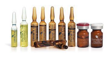 Ingredientes y ampollas para mesoterapia, transdermica