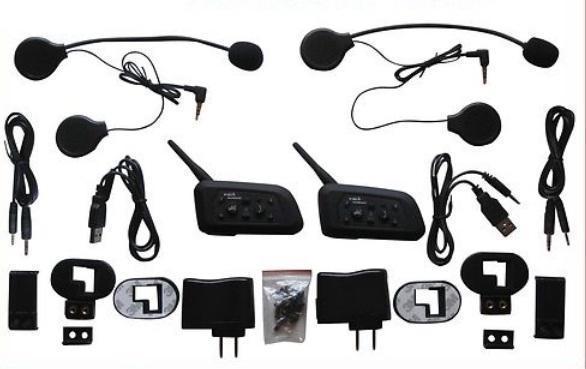 Intercomunicador Bluetooth 6 motos 1 km kit 2 cascos