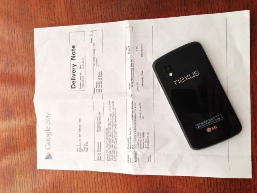 Lg Nexus 4 De 16 Gb Se Abrio Para Verificar Funcionamiento