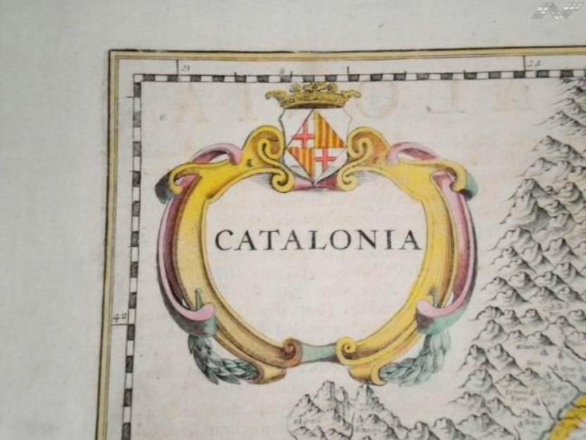 Mapas antiguos Cataluña. Grabados antiguos Cataluña
