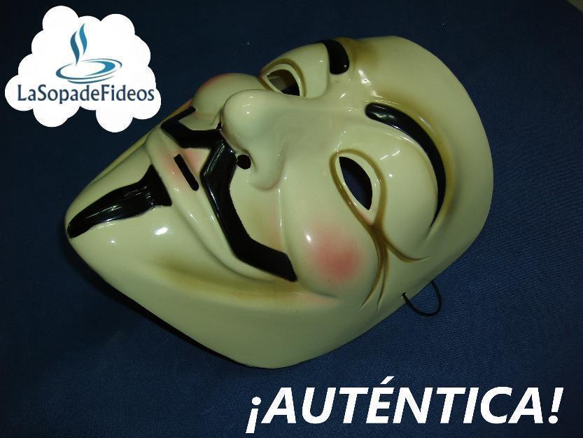 Máscara v de vendetta - amarilla - anonymous - carnaval careta - guy fawkes