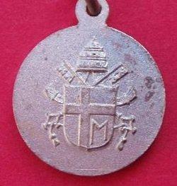 Medalla-cruz juan pablo II en oro y plata