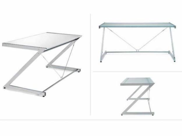 mesa de oficina aluminio y cristal