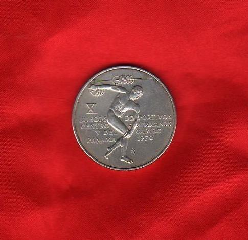 moneda Panama plata de ley olimpiadas centro americanas  1970