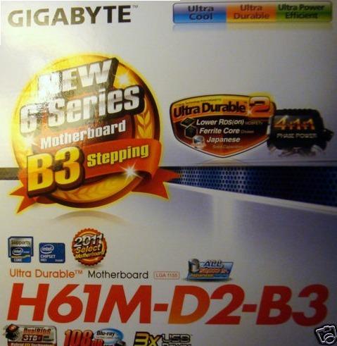 Placa Base gigabyte: h61m-d2-b3:(1155) ddr3,vga,matx (Nuevo) (Sin usar)