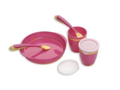 playgro easy grip feeding set pink