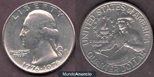 Quarter Bicentenario 1776-1976 Estados Unidos