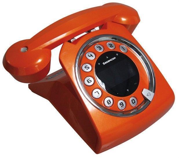 Sagemcom Teléfono Sixty en color naranja Teléfono inalámbrico Sagem