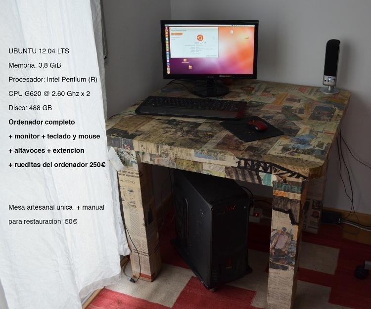 300€ Ordenador completo con mesa unica