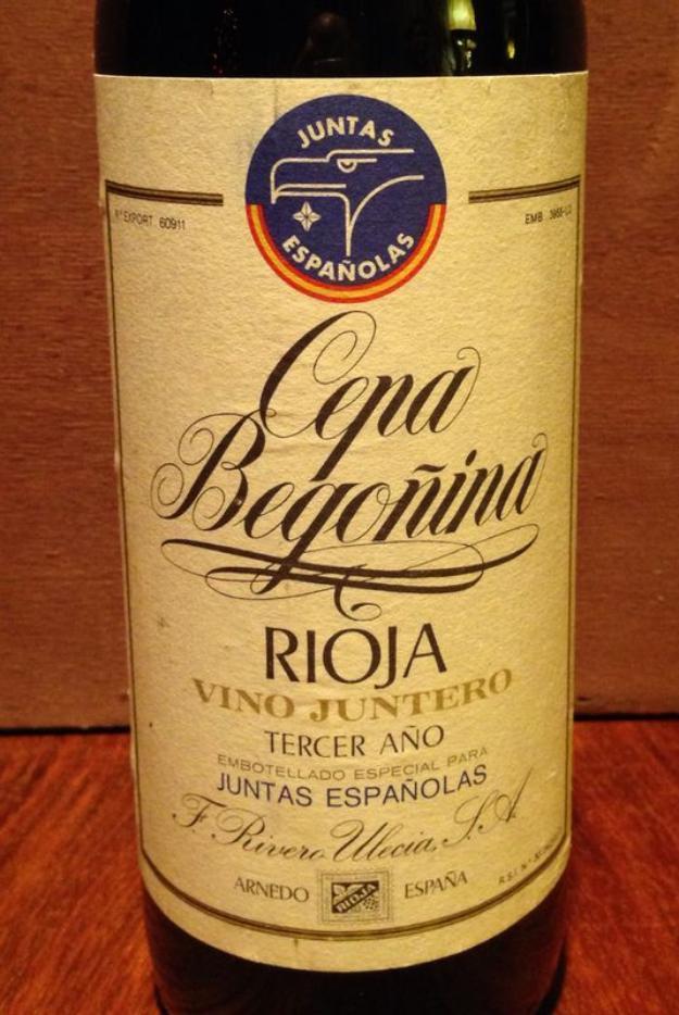 Botella vino Tinto etiqueta Juntas Españolas