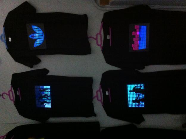 Camisetas con velcro de luces leds y sensor de sonido!!!!u