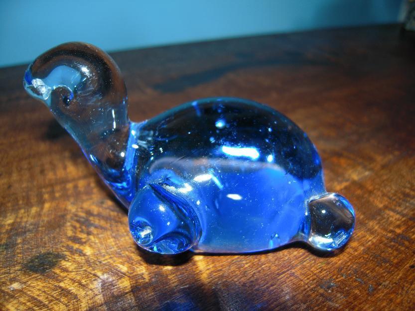Figura de cristal tortuga azul