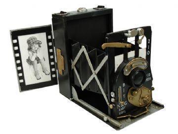 cámara fotos 1910, maqueta en metal