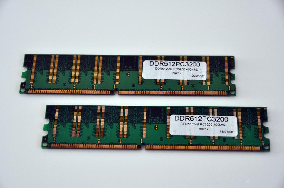 2 x ram matrix ddr512mb pc3200 400mhz