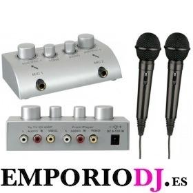 Pack mesa de mezclas Karaoke + 2 micrófonos