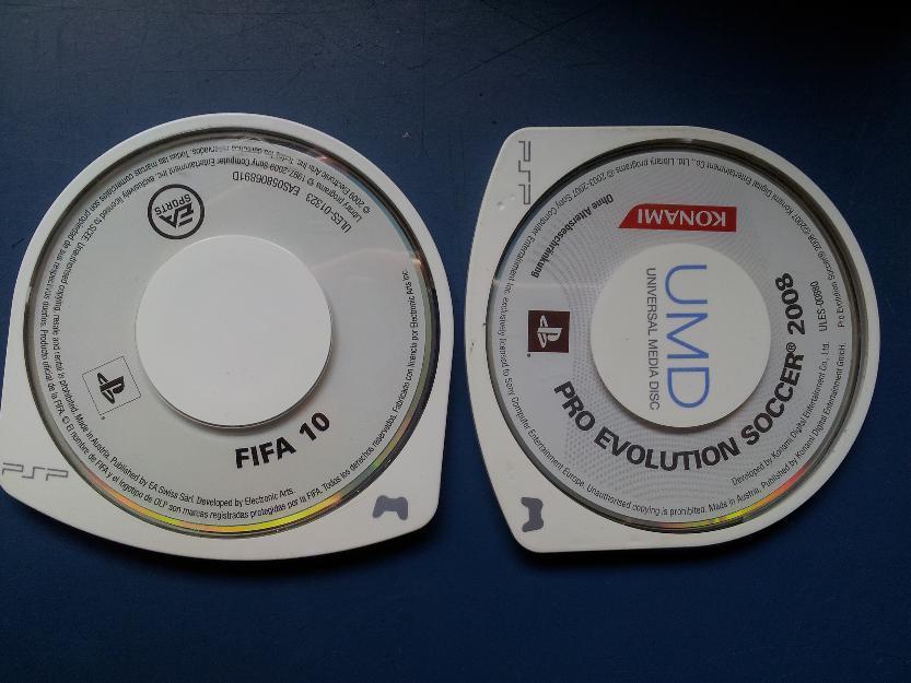 FIFA 2010 y Pro evolution soccer 2008 para PSP