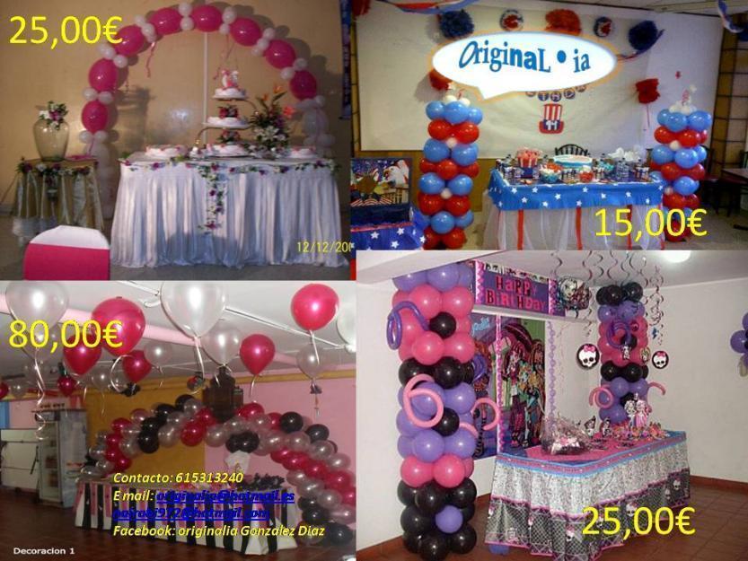 oferta en decoraciones con globos