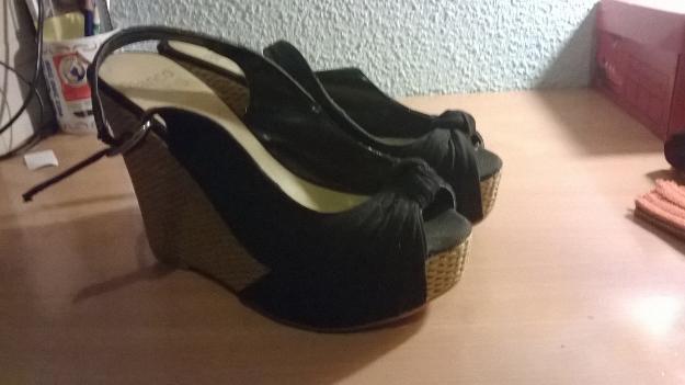 zapatos negros cuña talla38