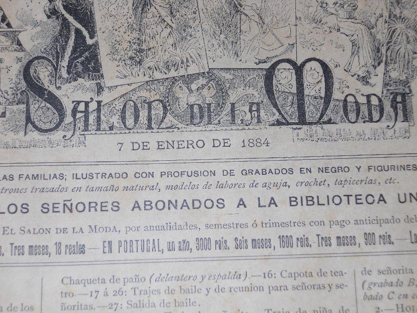 26 Ediciones de la revista EL SALON- DE LA MODA. Año 1884